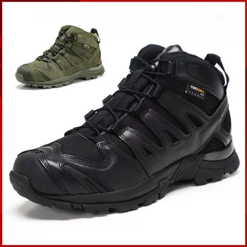 2023 Мужская уличная альпинистская обувь среднего покроя, Размер 39-45, тактические боевые ботинки, армейские зеленые женские ботинки для пустыни