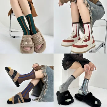 2023 Новые трендовые носки для мужчин и женщин с двумя способами ношения в вертикальную полоску, модные хлопчатобумажные носки средней длины