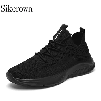 Новая летняя черная спортивная модная обувь для мужчин, женские повседневные кроссовки, модные спортивные удобные сетчатые кроссовки, большие размеры 35-47
